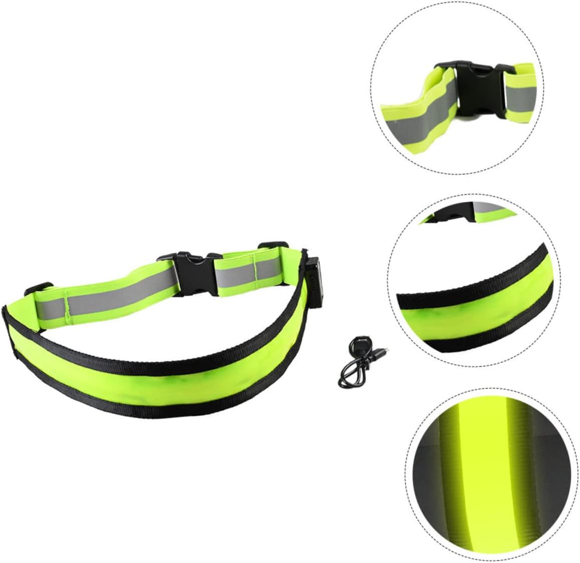 POPETPOP Charging LED Belt LED Reflective Band Strip Adjustable Running Reflective Tape Men's Belt Reflective
