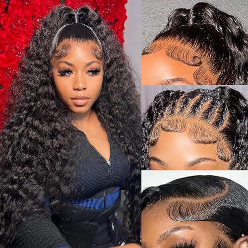 Cfaimity Deep Wave Lace Front Wigs Human Hair 13x6 Deep
