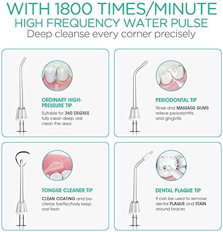 VOYOR Water Flossers for Teeth Cordless, Portable Dental Irrigator for Teeth Cleaning Plaque Removal, Electric Water Jet Flosser with IPX7 Waterproof for Home Travel Use WF200 (Gray)