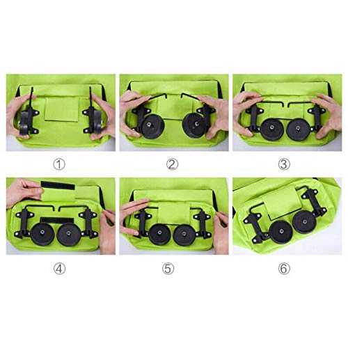 Einkaufstrolley Leichter Einkaufstrolley Faltbare Einkaufstasche Einkaufswagen mit 2 Rollen und abnehmbarer Tasche… – Bild 6