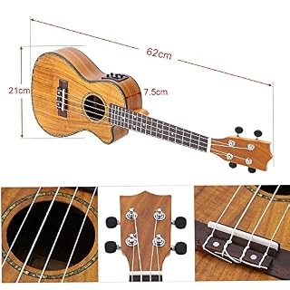 Btuty 24 pouces Cutaway Ukulélé Hawaii Guitar Instrument LED EQ Koa/contreplaqué Cowry Shell Brims/OX Bone Saddle / 4… - Les Beatles, Paul McCartney, John Lennon, RIngo Starr, George Harrison Btuty 24 pouces Cutaway Ukulélé Hawaii Guitar Instrument LED EQ Koa/contreplaqué Cowry Shell Brims/OX Bone Saddle / 4… – Image 7