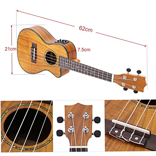 Btuty 24 pouces Cutaway Ukulélé Hawaii Guitar Instrument LED EQ Koa/contreplaqué Cowry Shell Brims/OX Bone Saddle / 4… - Les Beatles, Paul McCartney, John Lennon, RIngo Starr, George Harrison Btuty 24 pouces Cutaway Ukulélé Hawaii Guitar Instrument LED EQ Koa/contreplaqué Cowry Shell Brims/OX Bone Saddle / 4… – Image 8