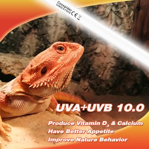 2 Pack 15W UVB 10.0 Reptile Light Bulb Terrarium Vivarium UVA UVB Fluorescent Desert Lamp Tube