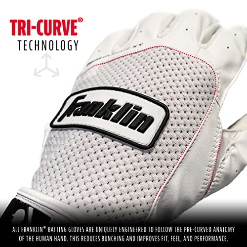 Franklin Sports MLB Classic XT Batting Gloves - Adult + Youth Batting Glove Pairs - Baseball + Softball Batting Gloves - Image 5