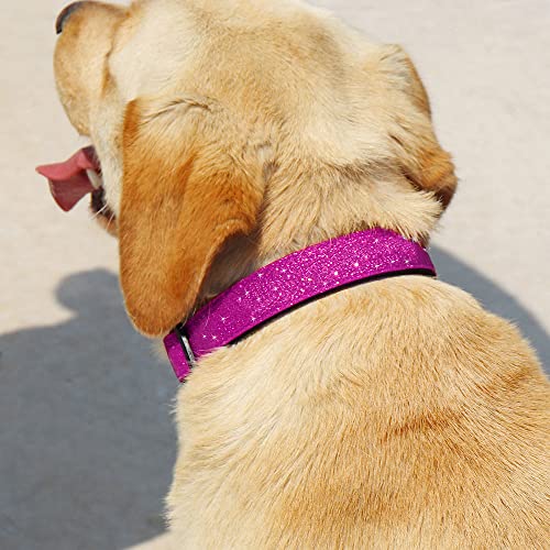 TDTOK-Glittering-Basic-Dog-Collar-Comfy-Durable-Dog-Collar-for-Small-Medium-Large-Dogs-with-Eco-Friendly-Plastic-Buckle-Adjustable-Stylish-Nylon-Dog-Collars-Fit-Necks-98-224-M-Rosy