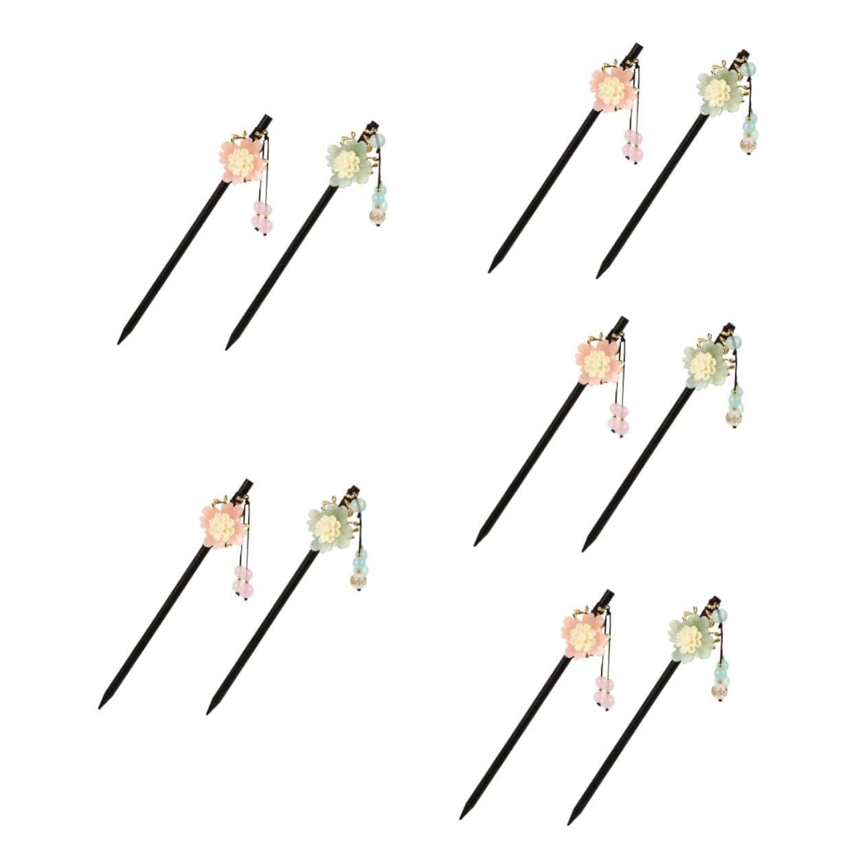 DOITOOL 10piezas Horquillas Chinas De Estilo Vintage Diseño De Flor Accesorios Para Peinados De Dama Para Bodas y Fiestas