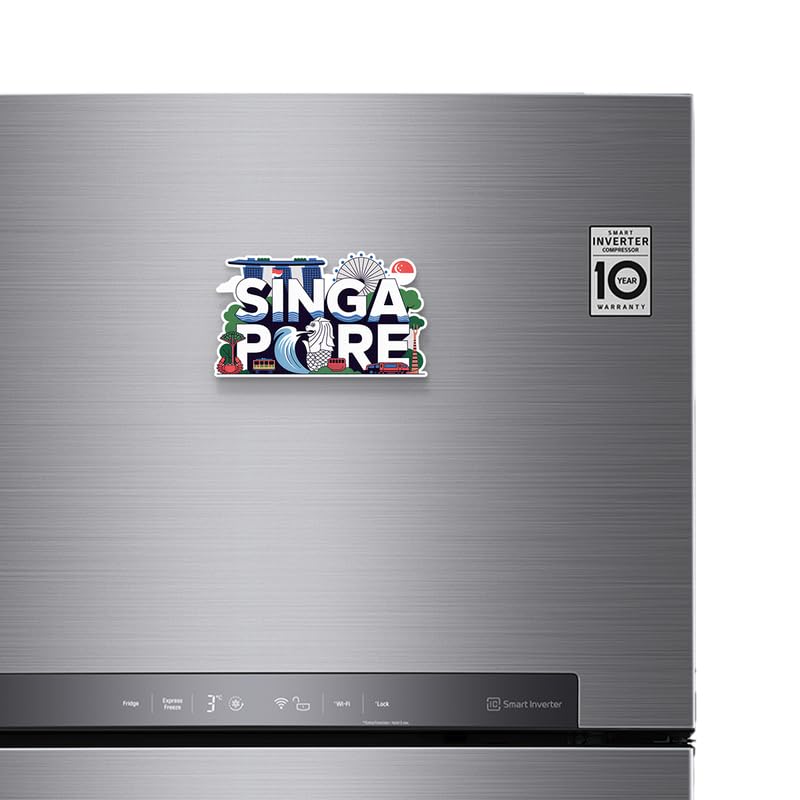 Image of Singapore Fridge Magnet Glossy Finish Fridge Magnets, Stylish Magnet for Fridge, Wardrobe & Metal Surfaces