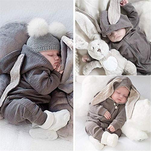 Baby Konijn Oren Romper Pasgeboren Baby Hooded Kleding Ademend Babysuits Katoen Rits Jumpsuit Uitloper Trui Cadeaus voor… - Image 7