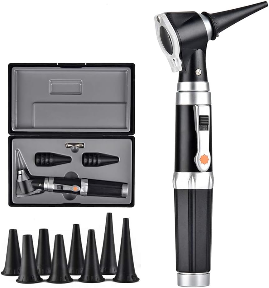 3X Otoscope with LED, Portable Handheld Ear Check Magnifier with 8 caps and 1 storage case for Doctor Nurse Adult Kid Dog Cat Pet