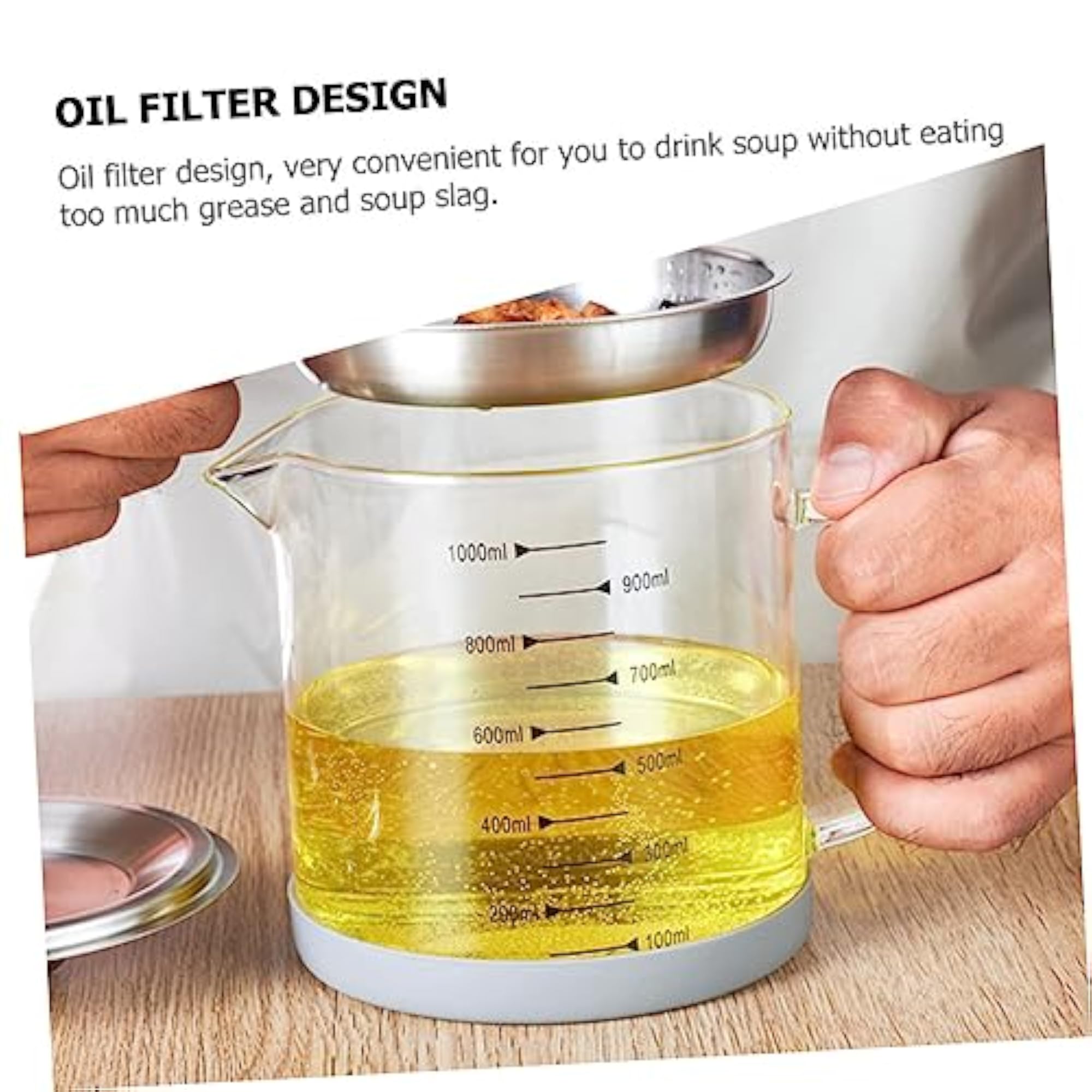 Filtered Oil Jug, Stainless Steel Grease Jar