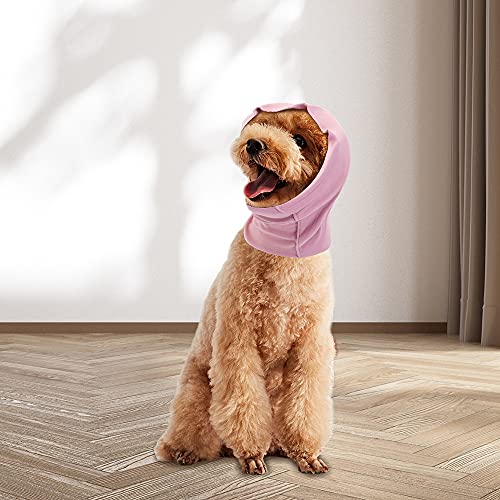 Calming Dog Ears Cover, Pet Ear Flap Head Wrap For Noise Protection Dog, Hood Earmuffs For Anxiety Relief Grooming Bathing, Neck And Ears Warmer Ear Muff For Small Medium Large Puppy Cat Medium Pink #TOP5