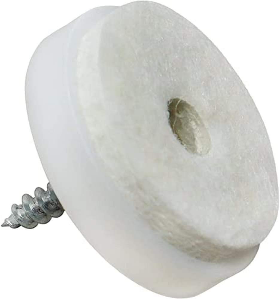 Adsamm® / 100 x Felt-Pads with Screws | Ø 1,1'' (Ø 28 mm) | White | Round | Premium Quality Furniture Sliders with Screw by Adsamm®