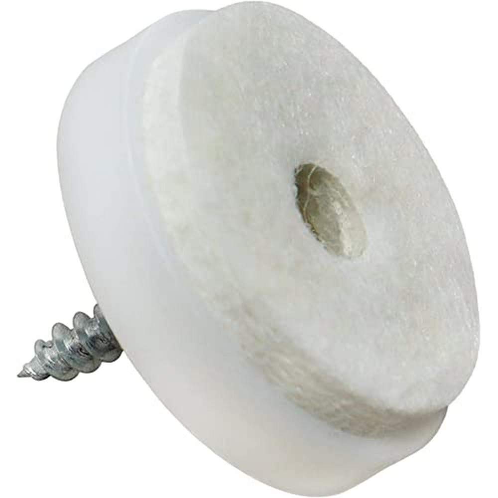 Adsamm 100 x Felt-Pads with Screws 1 1 28 mm White Round Premium Quality Furniture Sliders with Screw