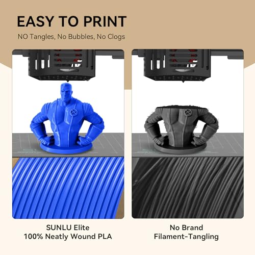 Image of PLA 3D Printer Filament 1.75mm, Fit Most FDM 3D Printers, Neatly Wound, Dimensional Accuracy + /- 0.02 mm, 1kg Spool (2.2lbs), Blue