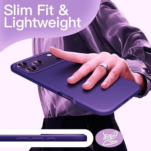 Image of Silicone Case for iPhone 17 Pro Max 6.9-Inch, Silky-Soft Touch Full-Body Protective Phone Case, Shockproof Back Cover for iPhone 17 Pro Max (Deep Purple)