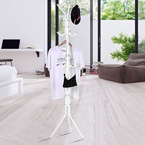 Wakects Tree Shaped Coat Rack Standing, 68.5inch Floor Clothes Rack Tree Shaped Stand with Multi-hooks Design for Living Room (white) - Image 2