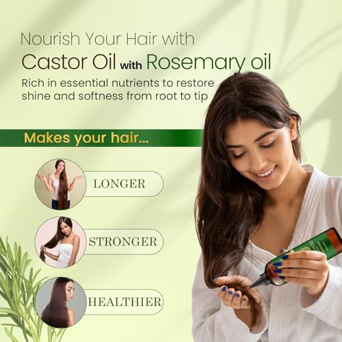 Natural Riches Castor Oil with Rosemary Oil, 8 fl oz, For Stronger, Fuller and Thicker Hair Growth - Organic Castor Oil with Rosemary Oil Premium Grade hair treatment - Image 5
