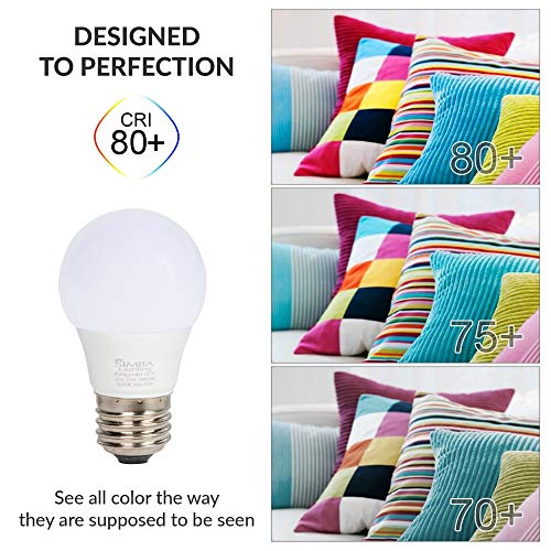 Simba Lighting Led A15 Refrigerator Light Bulbs (2-Pack) 5W 40W Replacement Waterproof Small For Appliances, Freezers, 120V, E26 Standard Medium Base, Frosted Cover, Not Dimmable, 5000K Daylight #TOP5