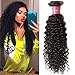 Klaiyi Curly Hair Bundle Weave 18 Inch 1 Bundle 10A Brazilian Virgin Human Hair Extensions Unprocessed Natural Color 95-100g/pc (20Inch)