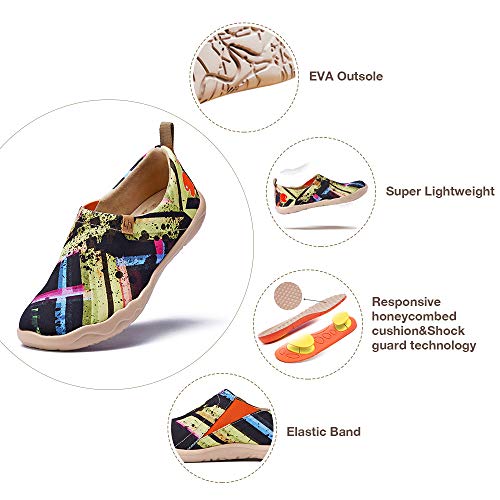 UIN Men's Lightweight Slip Ons Loafers Walking Sneakers Casual Comfort Art Painted Travel Shoes Stripe Affair3