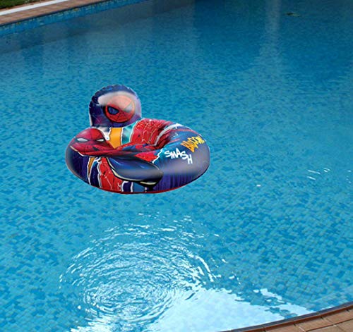 Bóia Poltrona Inflável Homen-aranha Infantil Spider-man Encosto 70 Cm Plástico Azul Brinquedo Divert