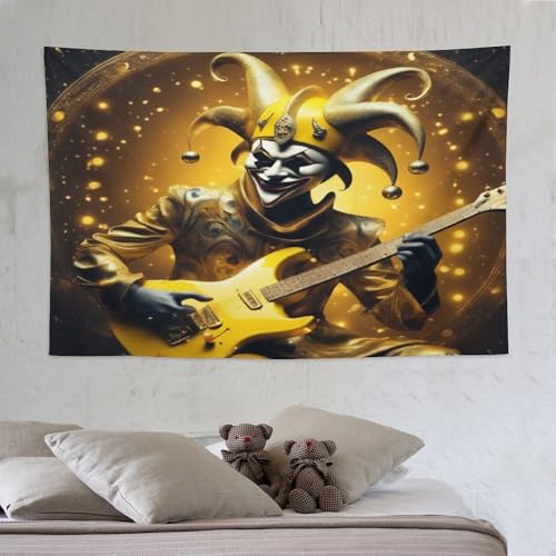 Guitare clown tapisserie murale imprimée 3D grand format 150x230cm