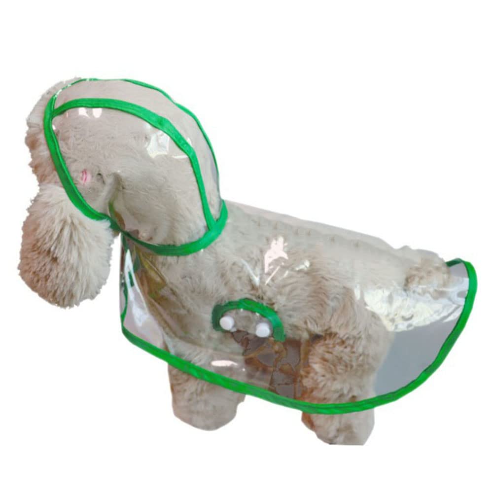 Impermeable para Perros, Impermeable Transparente, Moderno e Impermeable for Mascotas, Ideal for Perros pequeños y medianos, de Dos Patas Gatos(Green,L)