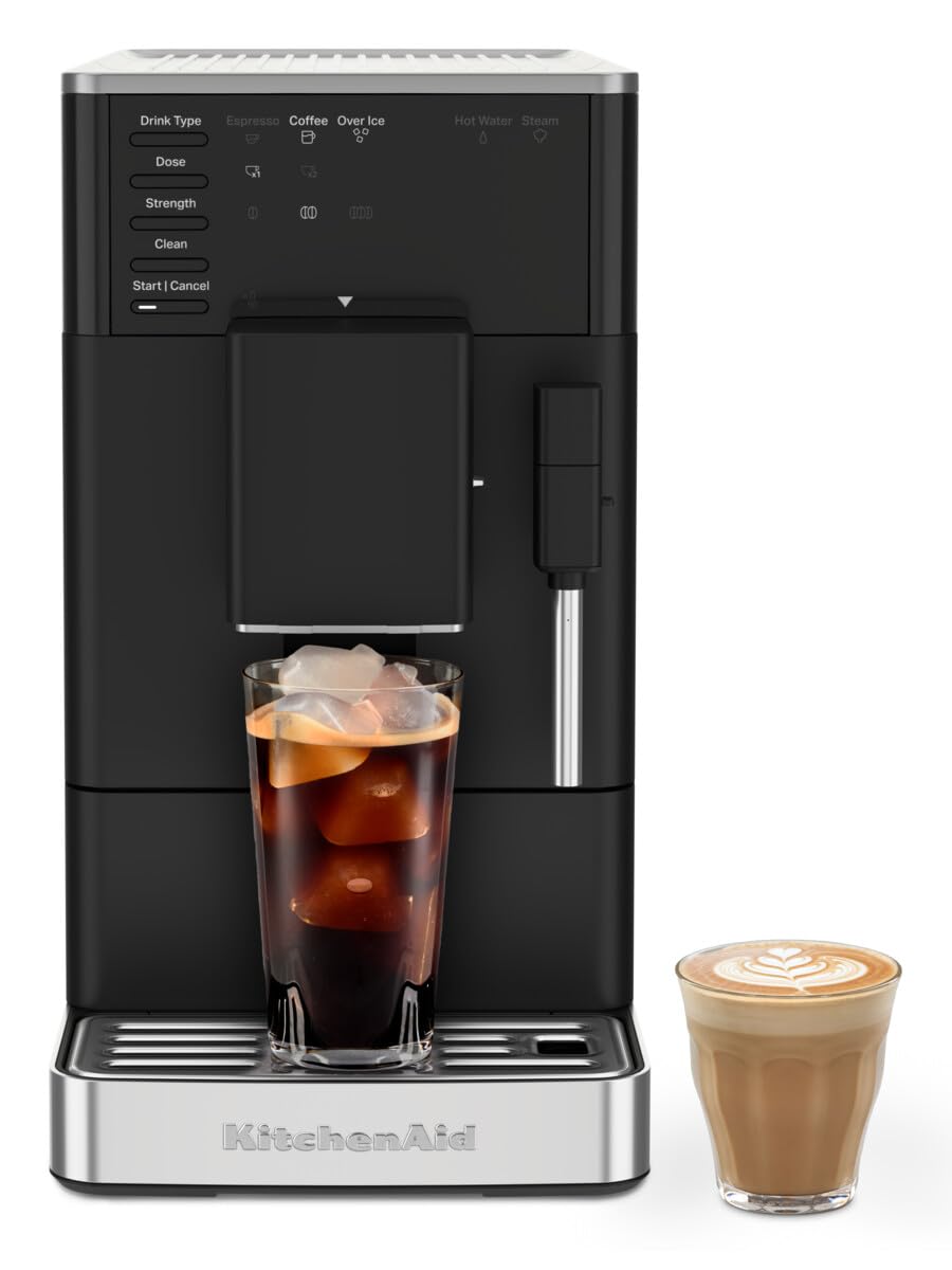 KitchenAid KitchenAid 5KES8452 Fully Automatic Espresso Machine with Iced Coffee KF2, Bean to Cup Coffee Maker with Built-in Grinder, 7 Rec