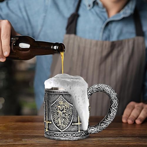 Taza medieval original de 450 ml para regalar a amantes del café y la cerveza 3