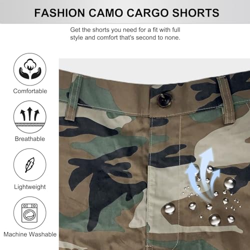 Sdnged Women Camo Shorts Slim Fit Camouflage Cargo Shorts Women Casual Army Fatigue Shorts With Pockets thumb #5