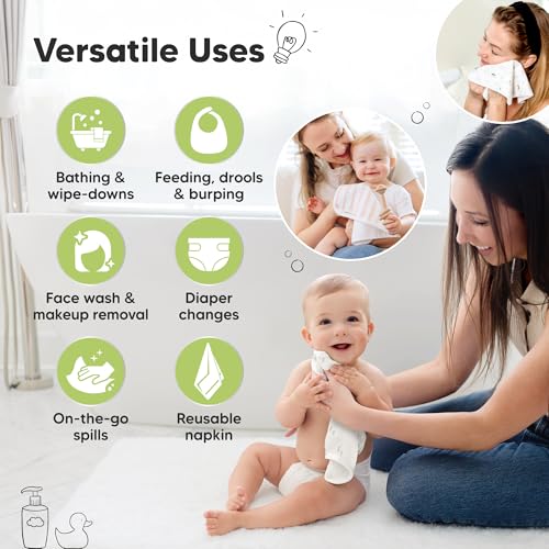 Miniatura 6 de 6pk Toallitas Bebé Algodón Para Recién Nacidos - Toallitas De Muselina De Algodón Orgánico Suaves Para Niños, Niñas, Bebés, Toallas Infantiles, Absorbentes Y Suaves Para Piel Sensible Nordic