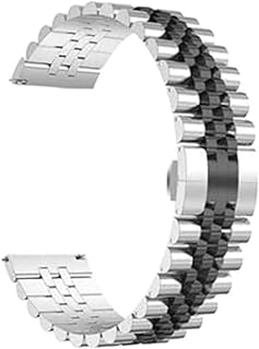 G-Power Stainless Steel Replacement Wrist Watch Band Strap With Elegant Design And Specially For Amazfit Smart Watches Gts/Gts 2/Gts 3/Gts 4/Gts Mini/Gts2 Mini - Silver Black