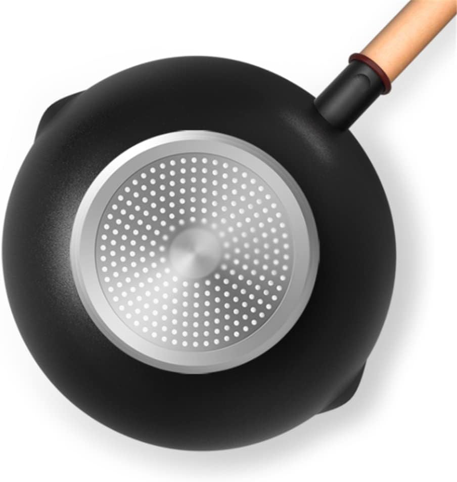 Cookware Set Pan Non Stick Cooking Pot Kitchen Dining Bar Induction Cooker (Color : Black, Size : 2pcs b) (Black 2pcs b)