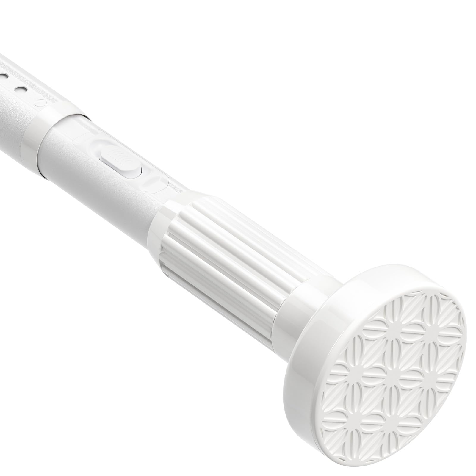 AIZESI Tringle rideau sans percage Extensible (104-372cm, Ø32mm, Blanc) | Barre telescopique en acier inoxydable, adapté pour Salle de Bain Fenêtre Porte Penderie