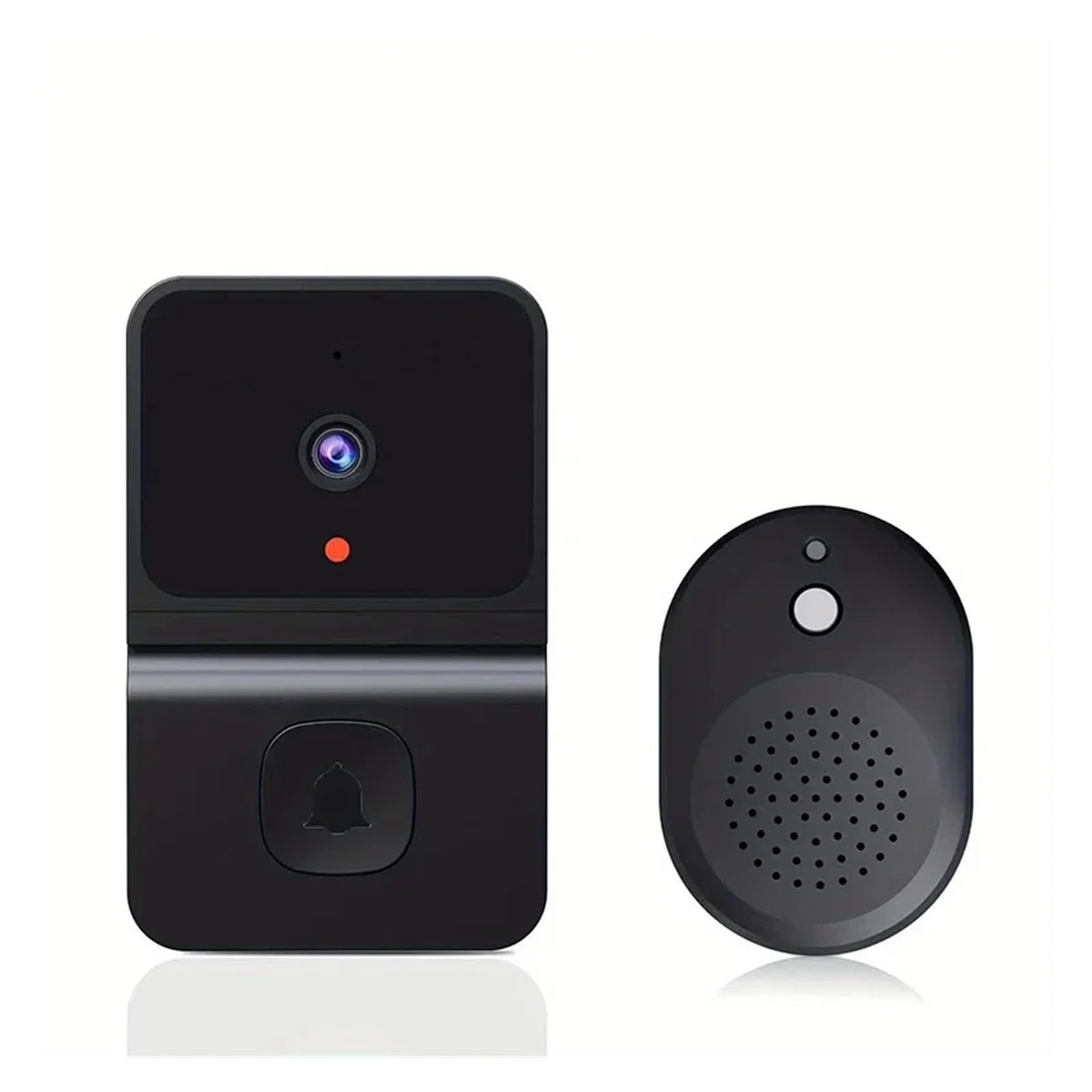 Inteligentny wideodomofon Wodoodporny bezprzewodowy dzwonek do drzwi, Wi-Fi, wideo HD, inteligentna kamera, na zewnątrz, widzenie w nocy, 720p domu, biura(Black)