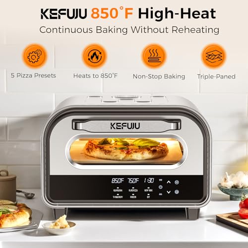Pizza Oven Indoor,pizza maker,Makes 12 Inch Pizzas in 90s at 850°F,Countertop Electric Pizza Oven with Continuous Baking - Additional View