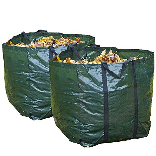 Set von 2 starke 150 Liter Garten Tasche Abfall Müll Müll Gras Sack wiederverwendbar Groß Wasserdicht