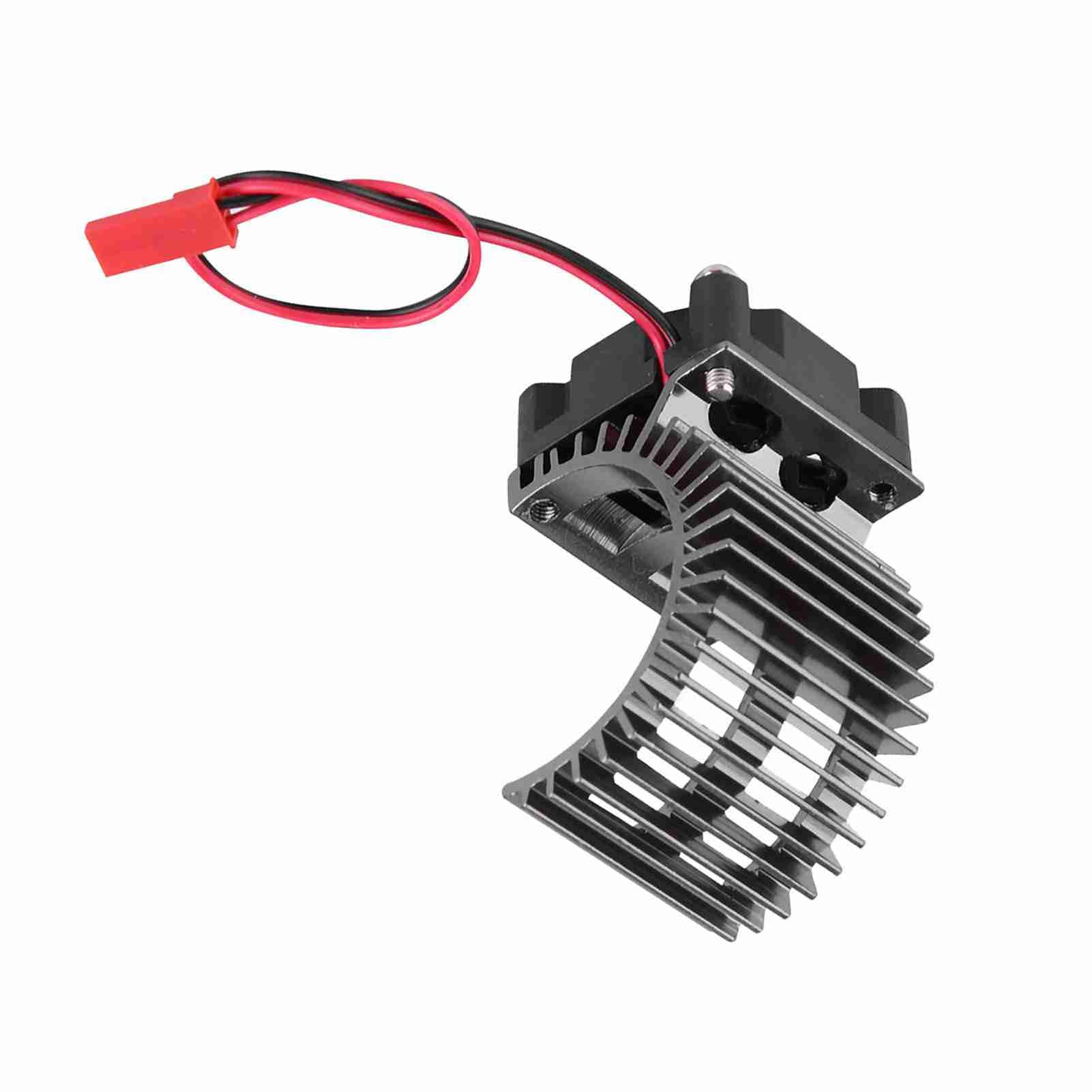 RC Car Motor Heat Sink With Cooling Fan, High Strength Heat Sink With Cooling Fan for 1/10 Scale Electric RC Car 540/550 Motor (Black)
