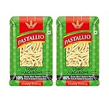 Pastallio Long Macaroni Rigati Pasta – 100% Durum Wheat Semolina | No Maida | No Additives | High in Protein & Fibre – 2 Packs of 500g (1kg Total)