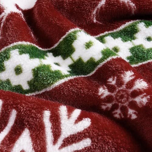 PHF Kuscheldecke Flauschig Fleecedecke 150x200cm - Oeko-Tex Weich Warm Wohndecke, Decke Blanket für Couch Sofa Bett, Tagesdecken & Kuscheldecken, Sofa überwurfdecke, Retro Weihnachten