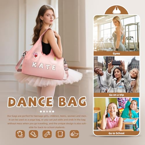 Personalized Dance Ballet Bag with Name - Custom Travel Duffel Bags for Sports Gym Weekender Overnight Travel Lovers3