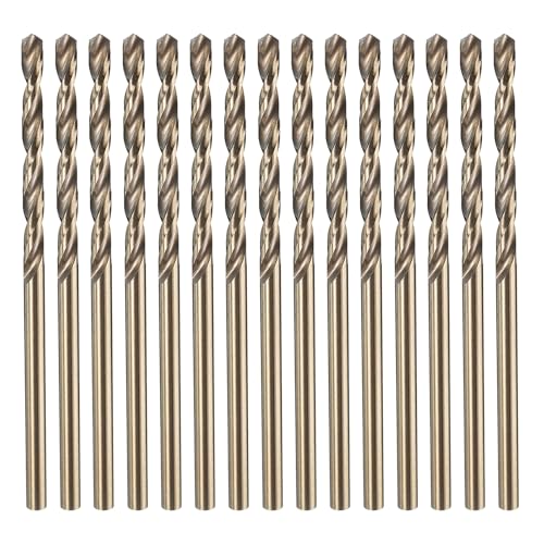 QUARKZMAN Set 15pz Punte Elicoidali Cobalto M35 da 2,5mm Acciaio Alta Velocità per Trapano Metrico Lunghezza Totale 56mm per Foratura e Taglio Metalli Duri Acciaio Inossidabile