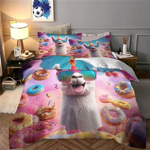 Housse de couette lama resistante avec impression numerique 3d
