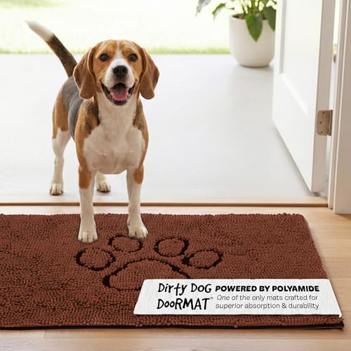 Dog Gone Smart Dirty Dog Doormat - Fast Drying Rug with Super Gripper Backing for Clean Floors - Super Absorbent and Machine Washable Mat for Muddy Paws - Brown Dog Gone Smart Dirty Dog Doormat - Fast Drying Rug with Super Gripper Backing for Clean Floors - Super Absorbent and Machine Washable Mat for Muddy Paws - Brown