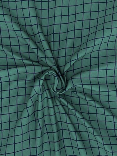 Image of Nautica Super Soft 100% Cotton King Bedsheet and 2 Pillow Covers -3pc Set (Bristol) Checks-Green