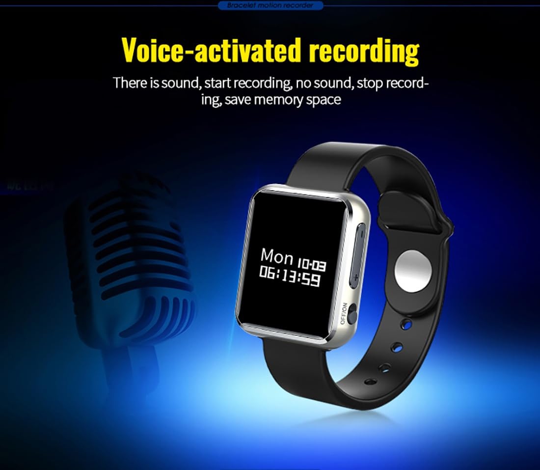 Registratore Voice Recorder Watch，racciale Registratore Digitale Braccialetto Di Registrazione HD Registratore Multifunzione Riduzione Intelligente Del Rumore Conferenza, Conferenza, Intervista ( Colo