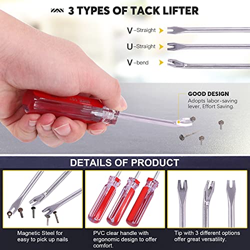 Mardatt 4-teiliges Endschneidezange und Reißzwecken-Abzieher, Nagelentferner-Werkzeug-Set mit gerader U-Spitze, gerader V-Spitze und abgewinkelter V-Spitze, Zackenheber zum Entfernen von Nägeln, Draht