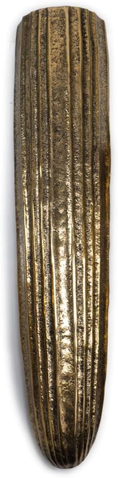 Modern Day Accents 3755 Ranura Grooved Gold Vase, Sculptural Wall-Mounted Flower Vase, Elegant Home Decor for Living Room, Entryway, or Office, 17.75" H