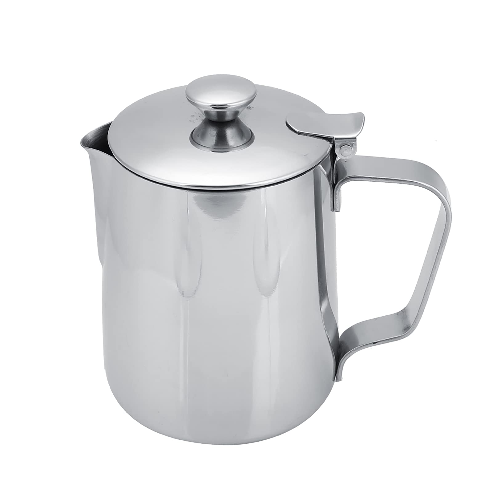 Tazza da caffè in Acciaio Inossidabile Tazza Brocca per Schiuma di Latte Brocca con Coperchio per la Caraffa per Latte in Acciaio Inossidabile Latte Coffee Art Il Beccuccio (350 ml)