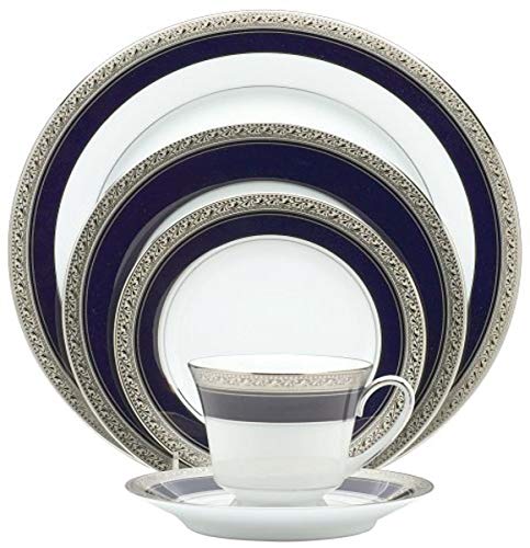Noritake Crestwood Cobalt Platinum 20-Piece Dinnerware Place Setting, Service For 4 White #TOP21